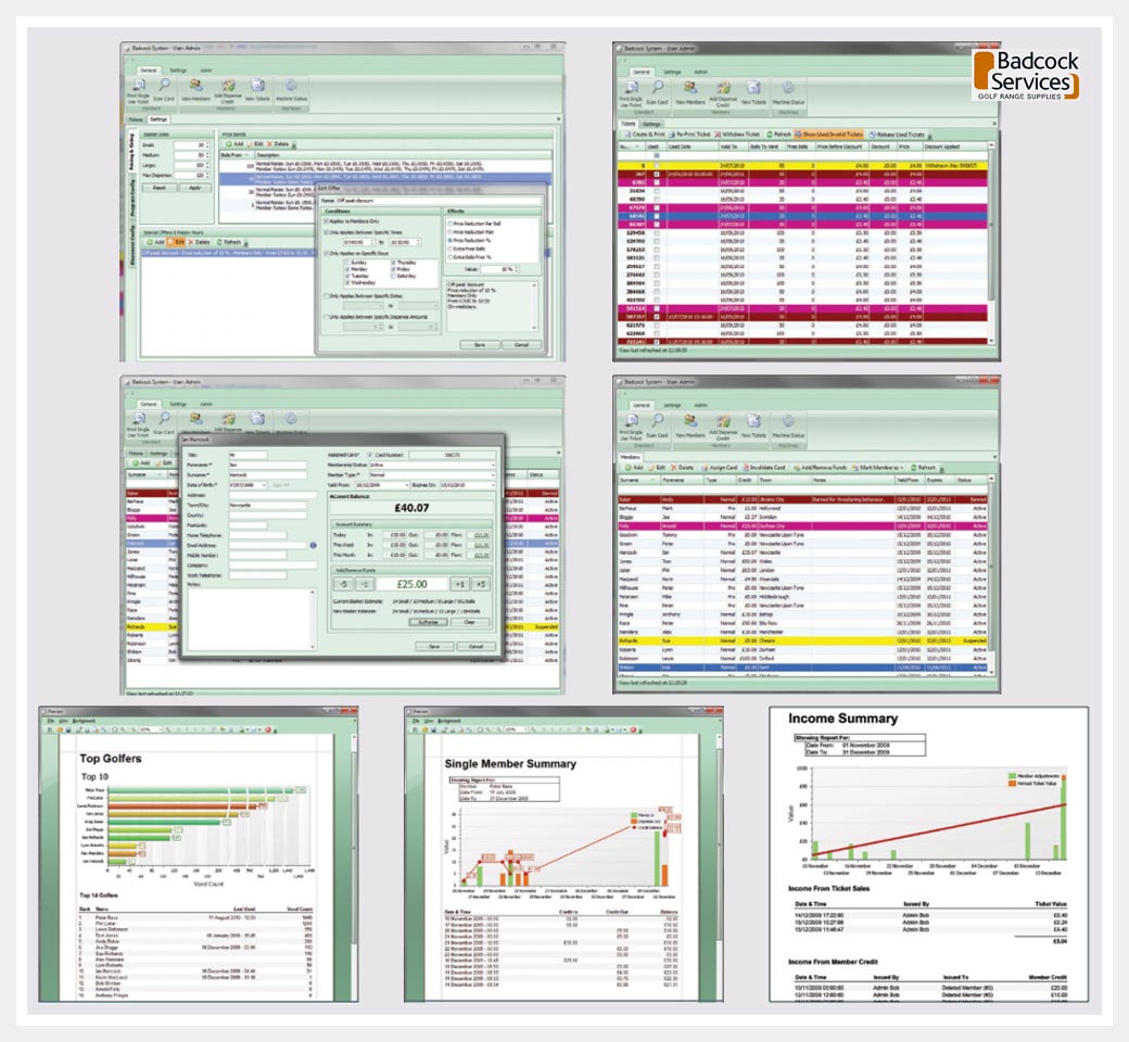 Badcock Golf range management software